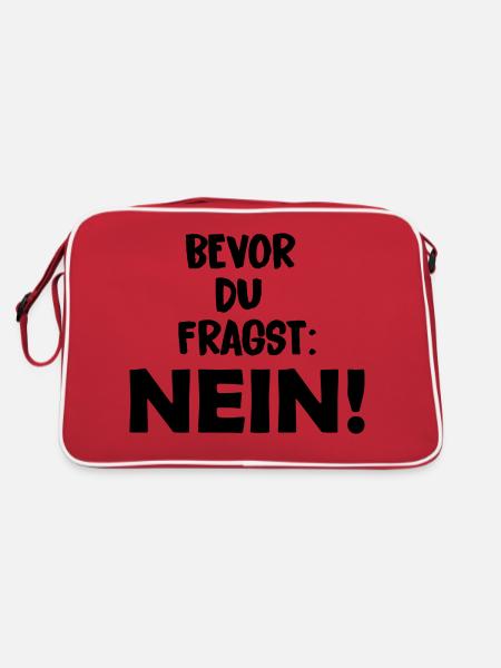 bevor_du_fragst_nein - Retro Tasche - Rot/Weiß - Hinten
