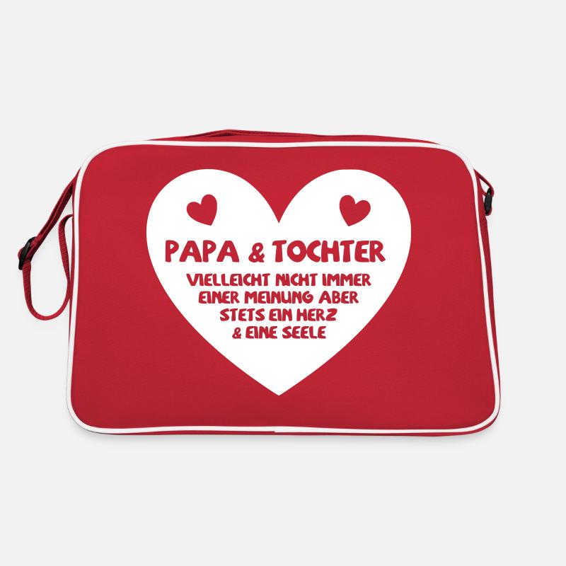 Papa und Tochter stets ein Herz und eine Seele Retro Tasche