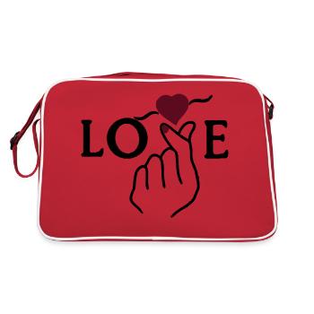 Love hand sign language - Retro Bag - red/white - Back