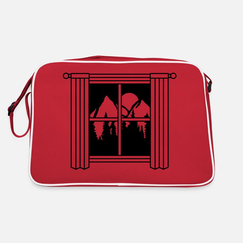 Curtain Moon Mountains Window Retro Bag