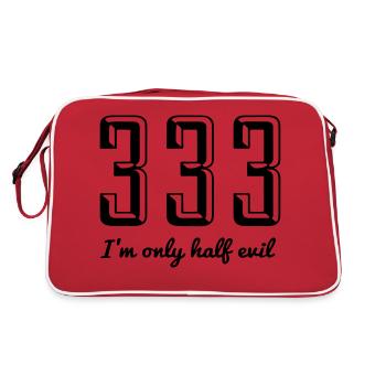 333 I'M ONLY HALF EVIL - FUNNY EVILPEOPLE POISON - Retro Bag - red/white - Back
