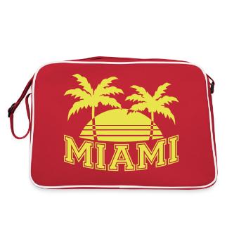 Miami États-Unis Palm Trees Beach Sun America Floride Logo - Sac Retro - rouge/blanc - Dos