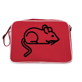 Icône de souris - Conception simple de contour noir - Sac Retro - rouge/blanc - Dos