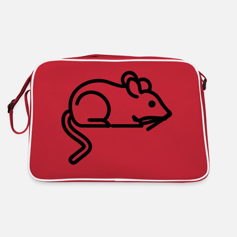 Mouse Icon - Simple Black Outline Design Retro Bag