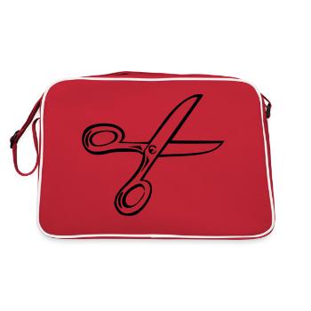 Schere - Retro Tasche - Rot/Weiß - Hinten