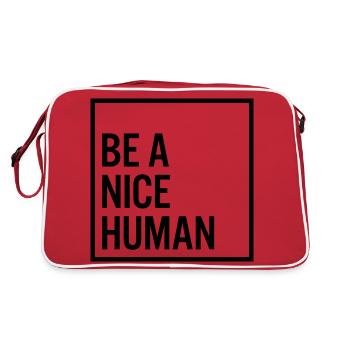 Be a nice human - Retro Tasche - Rot/Weiß - Hinten