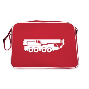 Mobile crane icon symbol shape. Mobile Lifting - Retro Bag - red/white - Back