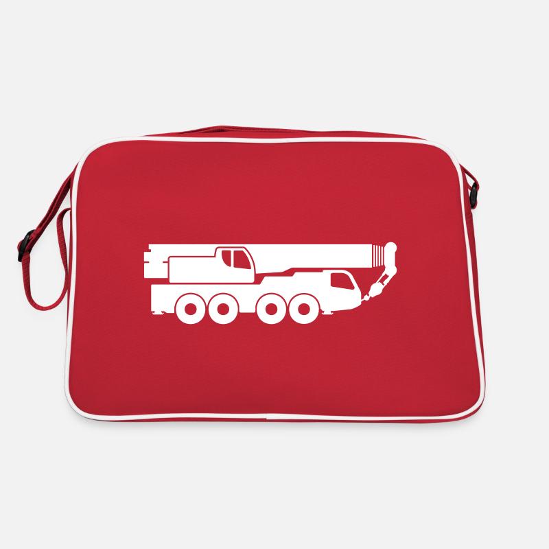 Forme de symbole d’icône de grue mobile. Levage mobile Sac Retro