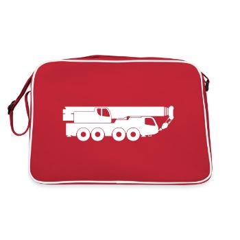Forme de symbole d’icône de grue mobile. - Sac Retro - rouge/blanc - Dos