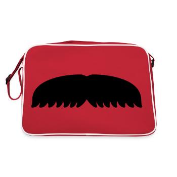 Mustache Hair Wings November Gift - Retro Bag - red/white - Back
