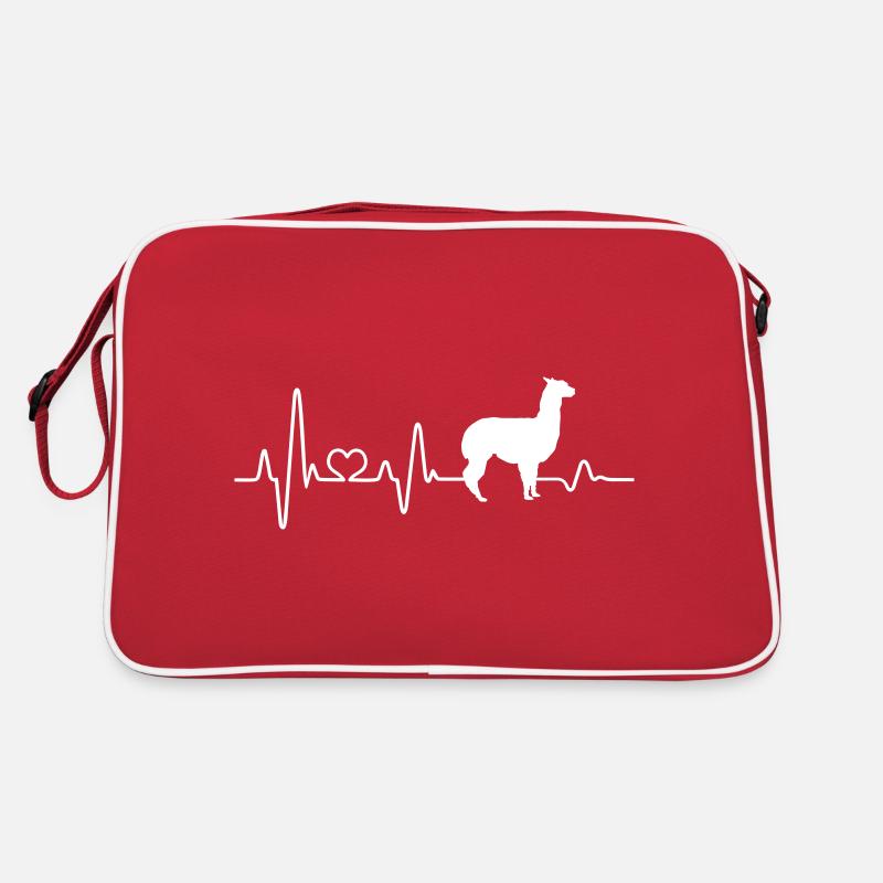 Alpaga rythmes alpagas élevage d’alpagas - Sac Retro - rouge/blanc