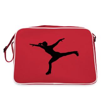 Balanceakt beim Eiskunstlauf - Retro Tasche - Rot/Weiß - Hinten