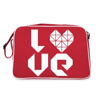I LOVE - Retro Tasche - Rot/Weiß - Hinten