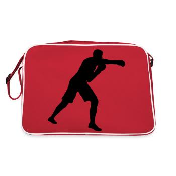 Boxer boxing in the boxing ring - Retro Bag - red/white - Back