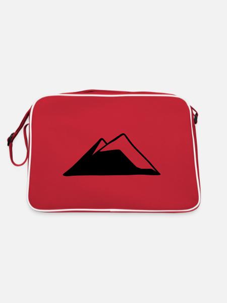 Mountains Mountain Mountains Drawing Surface 1 - Retro Bag - red/white - Back