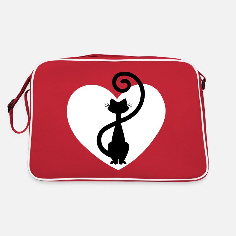 Cat love amour de chat coeur pour les chats idée cadeau Sac Retro