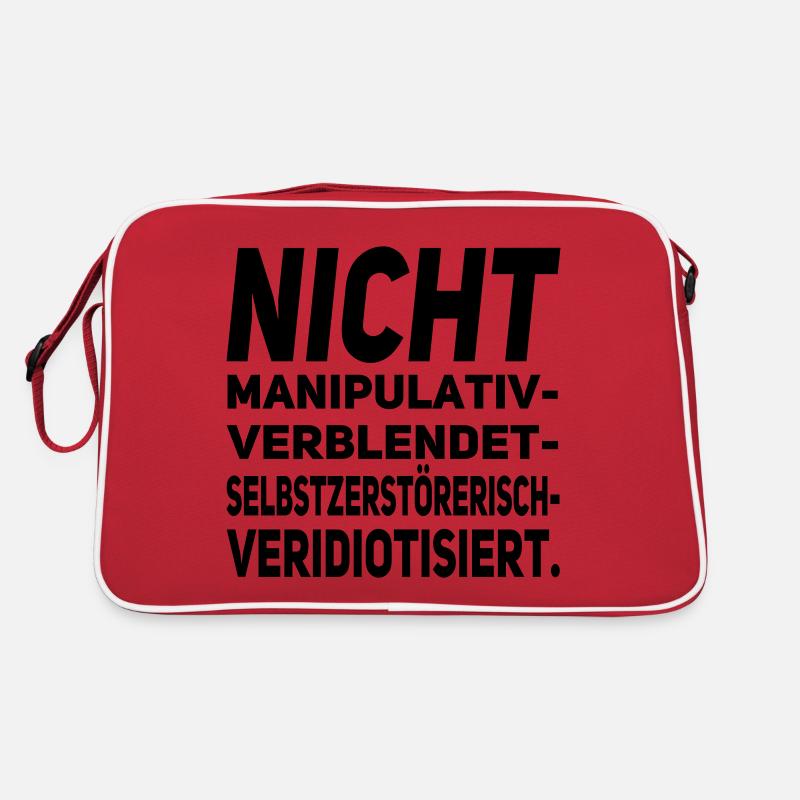 nicht veridiotisiert II - Retro Tasche - Rot/Weiß