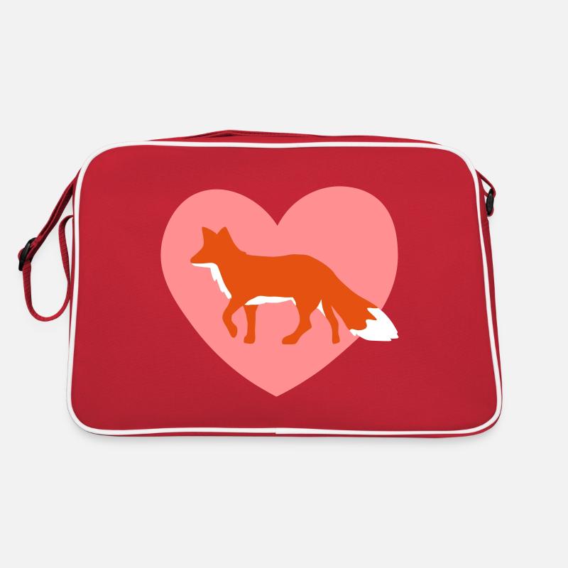 Fuchs - Fox - Renard - Retro Tasche - Rot/Weiß