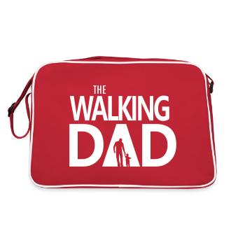 The walking Dad bester Vater Sohn Papa Tochter Fun - Retro Tasche - Rot/Weiß - Hinten