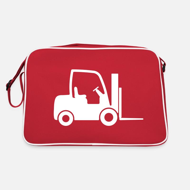 Symbole de l’icône du chariot élévateur à fourche ou du chariot élévateur. Logistique Sac Retro