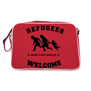 refugees welcome - Sac Retro - rouge/blanc - Dos