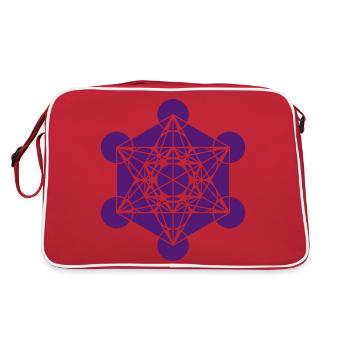 Metatrons Cube - Vector - Platonic Solids / - Retro Bag - red/white - Back