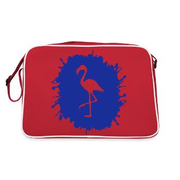 flamingo splatter - Retro Tasche - Rot/Weiß - Hinten