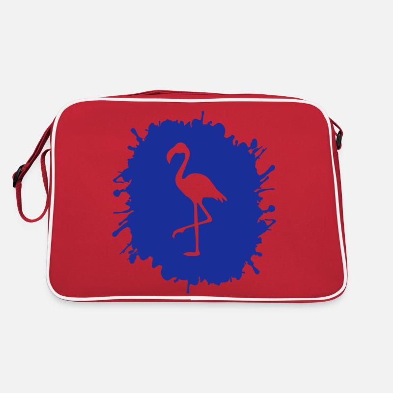 flamingo splatter Retro Tasche