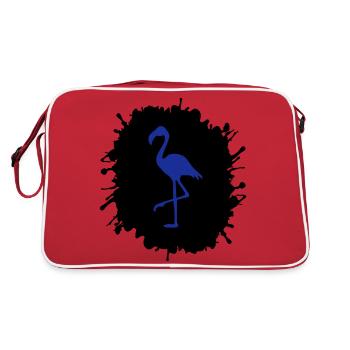 flamingo splatter - Retro Tasche - Rot/Weiß - Hinten