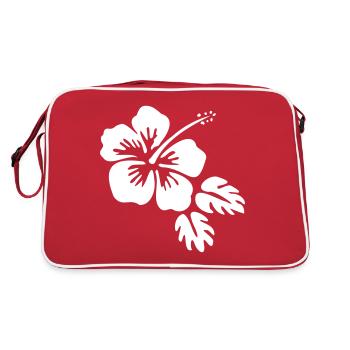 Hibiscus Blossom Blossom fleur Flower - Retro Bag - red/white - Back