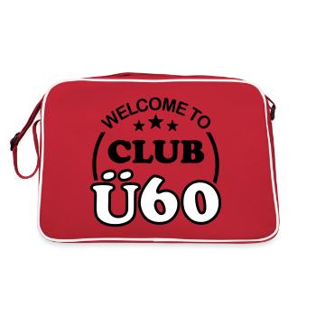 61. Geburtstag 60. Club Ü60 Lustiger Spruch Ü 60 - Retro Tasche - Rot/Weiß - Hinten