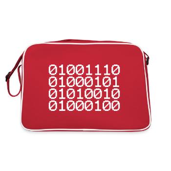 BINARY NERD - Retro Bag - red/white - Back