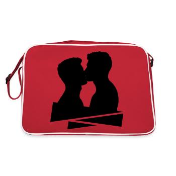 Kiss Man Gay Kiss Sexy Pride Idée cadeau - Sac Retro - rouge/blanc - Dos