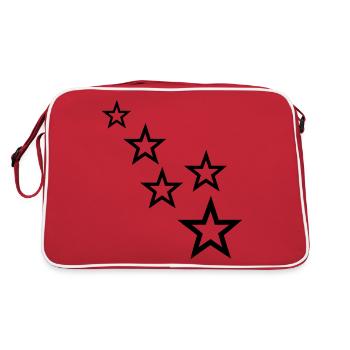 sterne - Retro Tasche - Rot/Weiß - Hinten