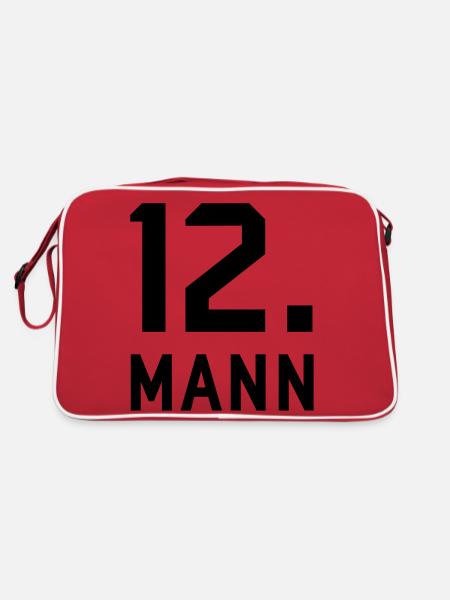 Zwölfter Mann - Retro Tasche - Rot/Weiß - Hinten