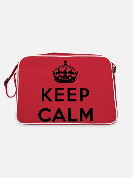 Keep Calm - Retro Tasche - Rot/Weiß - Hinten