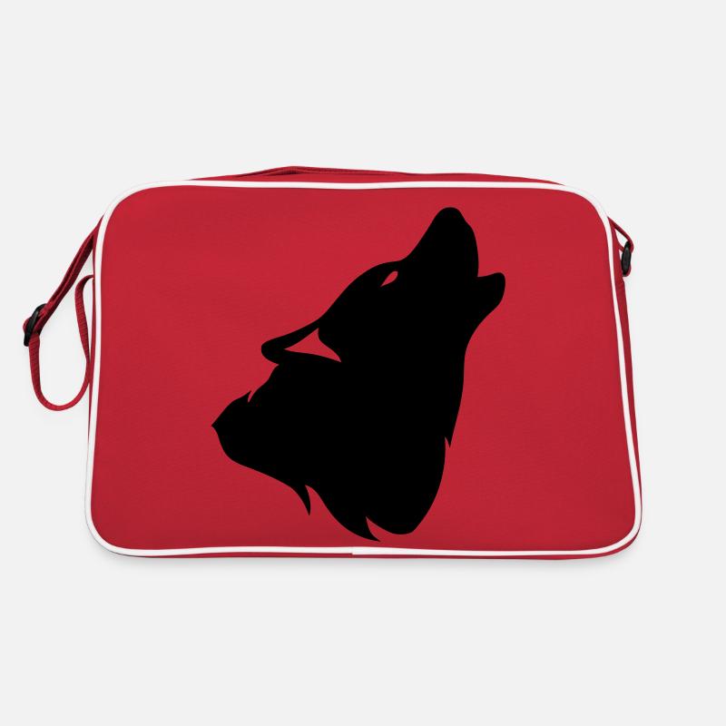 Howling Wolf Silhouette Schatten shadow0 Retro Tasche