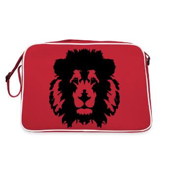 Lion Face - Retro Bag - red/white - Back