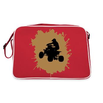 quad driver klecks - Retro Tasche - Rot/Weiß - Hinten