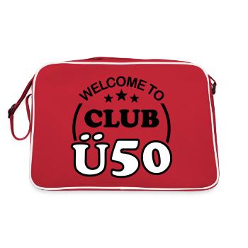 51st birthday 50th club over 50 Funny saying over 50 - Retro Bag - red/white - Back
