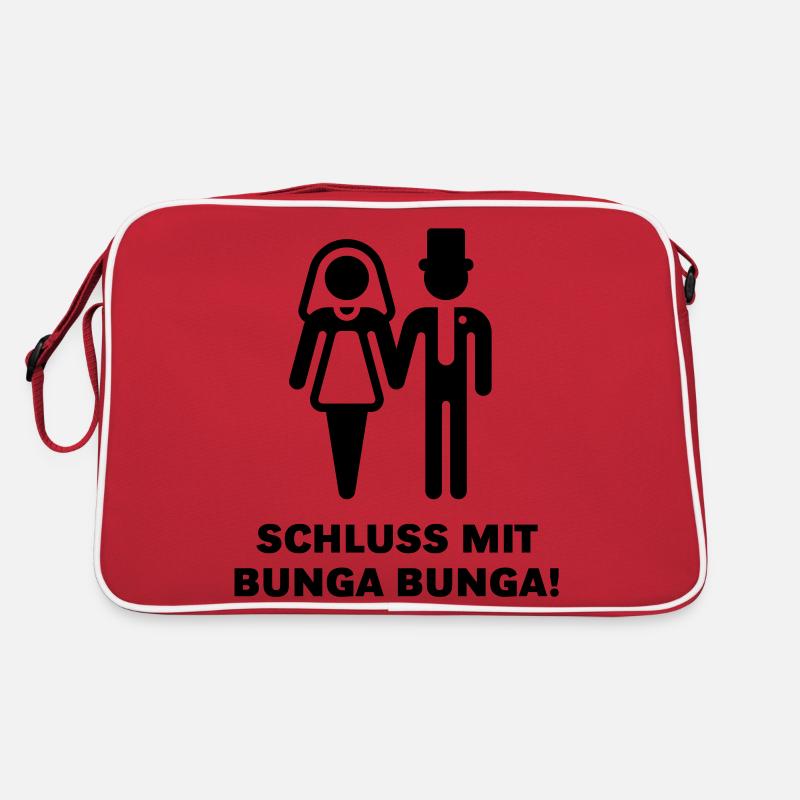 Schluss mit Bunga Bunga! (Hochzeit / Heirat) Retro Tasche