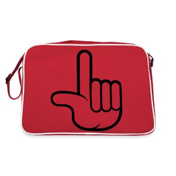 Zeigefinger Comic Cartoon Zeigen Finger Hand - Retro Tasche - Rot/Weiß - Hinten