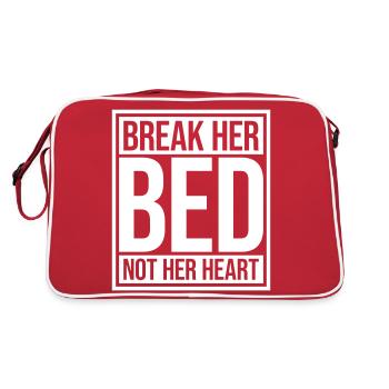 break her bed Zitat - Retro Tasche - Rot/Weiß - Hinten