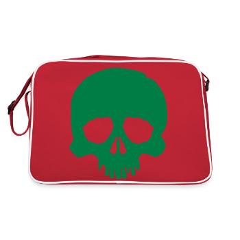 skull - Retro Tasche - Rot/Weiß - Hinten