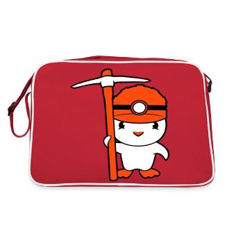 Duck Miner Pickaxe Helmet Lamp Miner - Retro Bag - red/white - Back