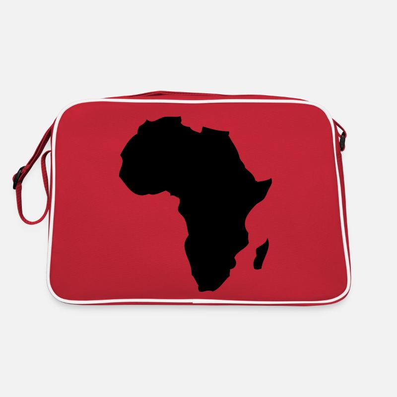 Afrika - schwarzer Kontinent - Retro Tasche - Rot/Weiß
