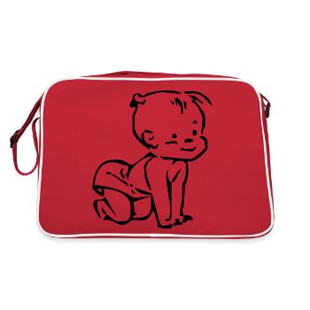 Baby - Retro Tasche - Rot/Weiß - Hinten