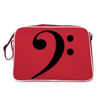 cle de fa note musique - Sac Retro - rouge/blanc - Dos