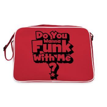 Sie funk will mit mir? - Retro Tasche - Rot/Weiß - Hinten