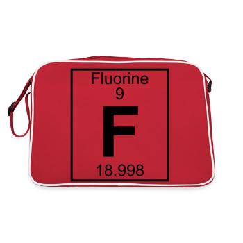 Periodic table element 9 - F (fluorine) - BIG - Sac Retro - rouge/blanc - Dos